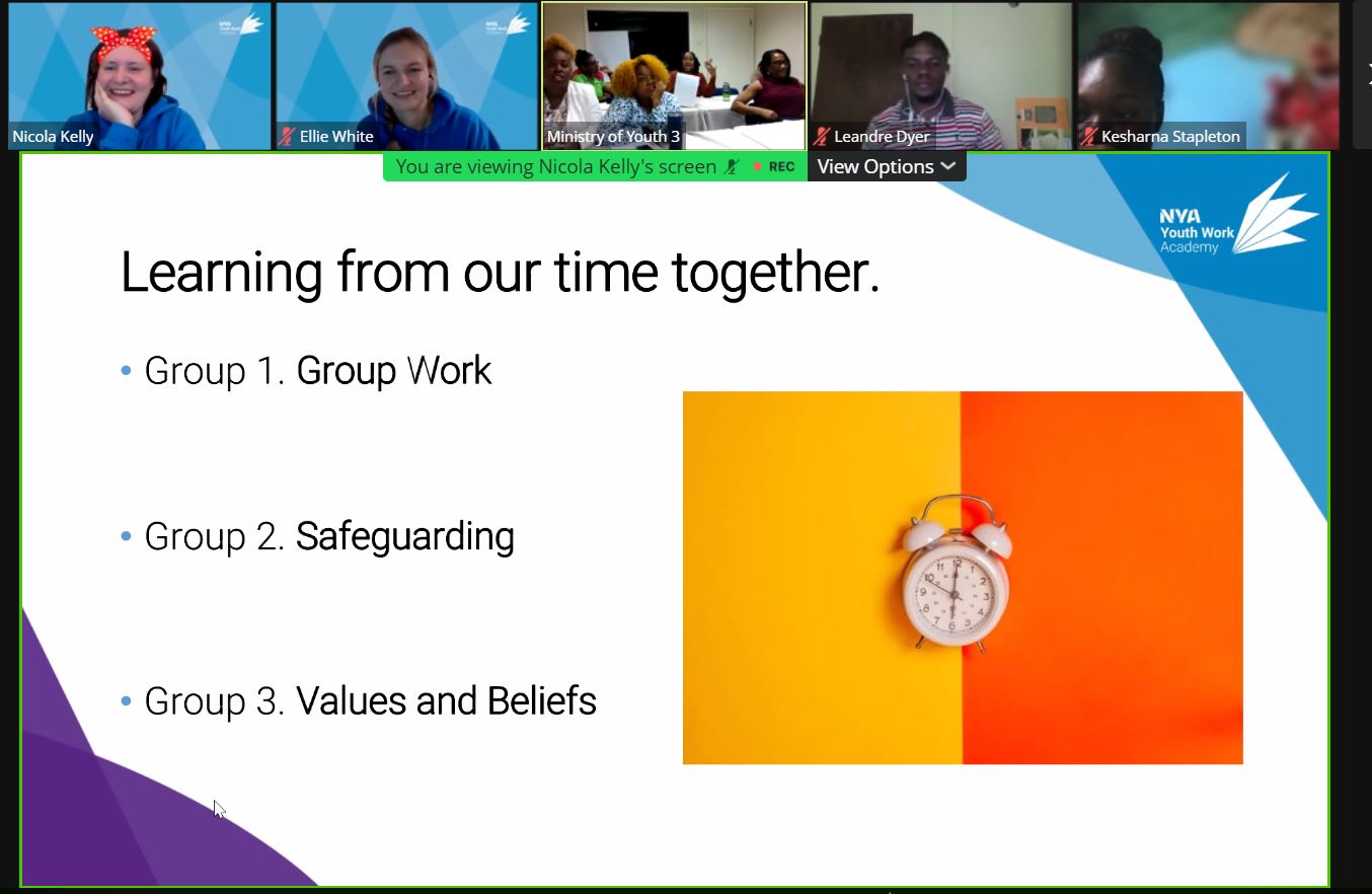 Participants at one of the virtual training sessions upskilling youth officers in St Kitts & Nevis