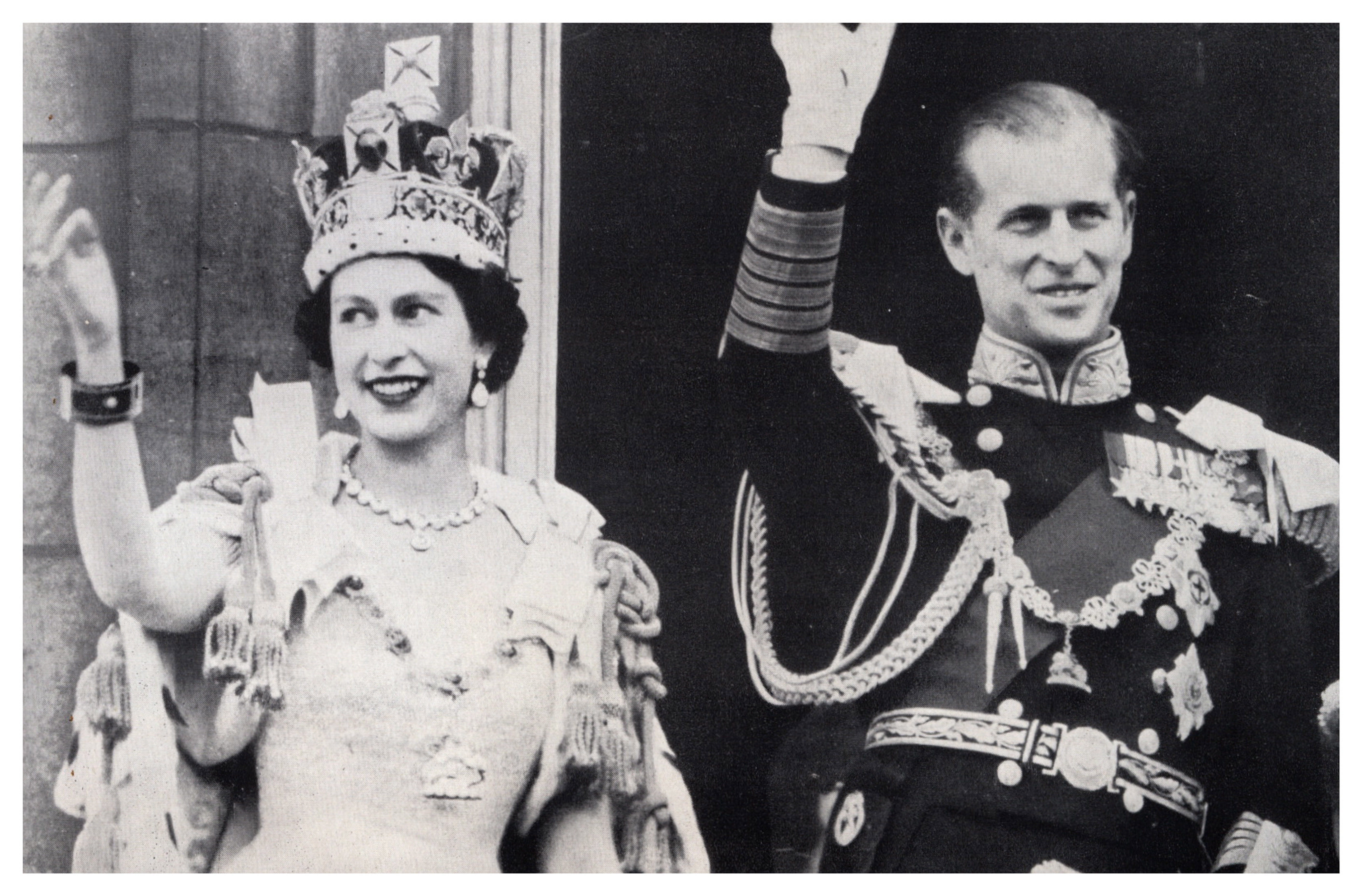 HM The Queen with Prince Philip at Coronation