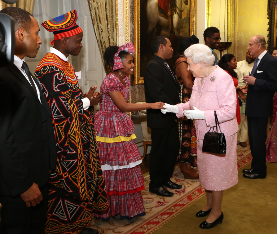 HM The Queen greeting Commonwealth Youth Award winners