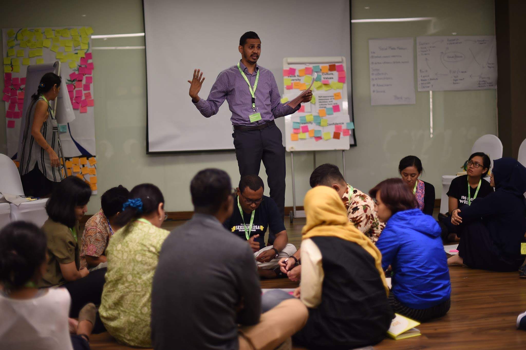 Sivendra Michael leading a climate education event
