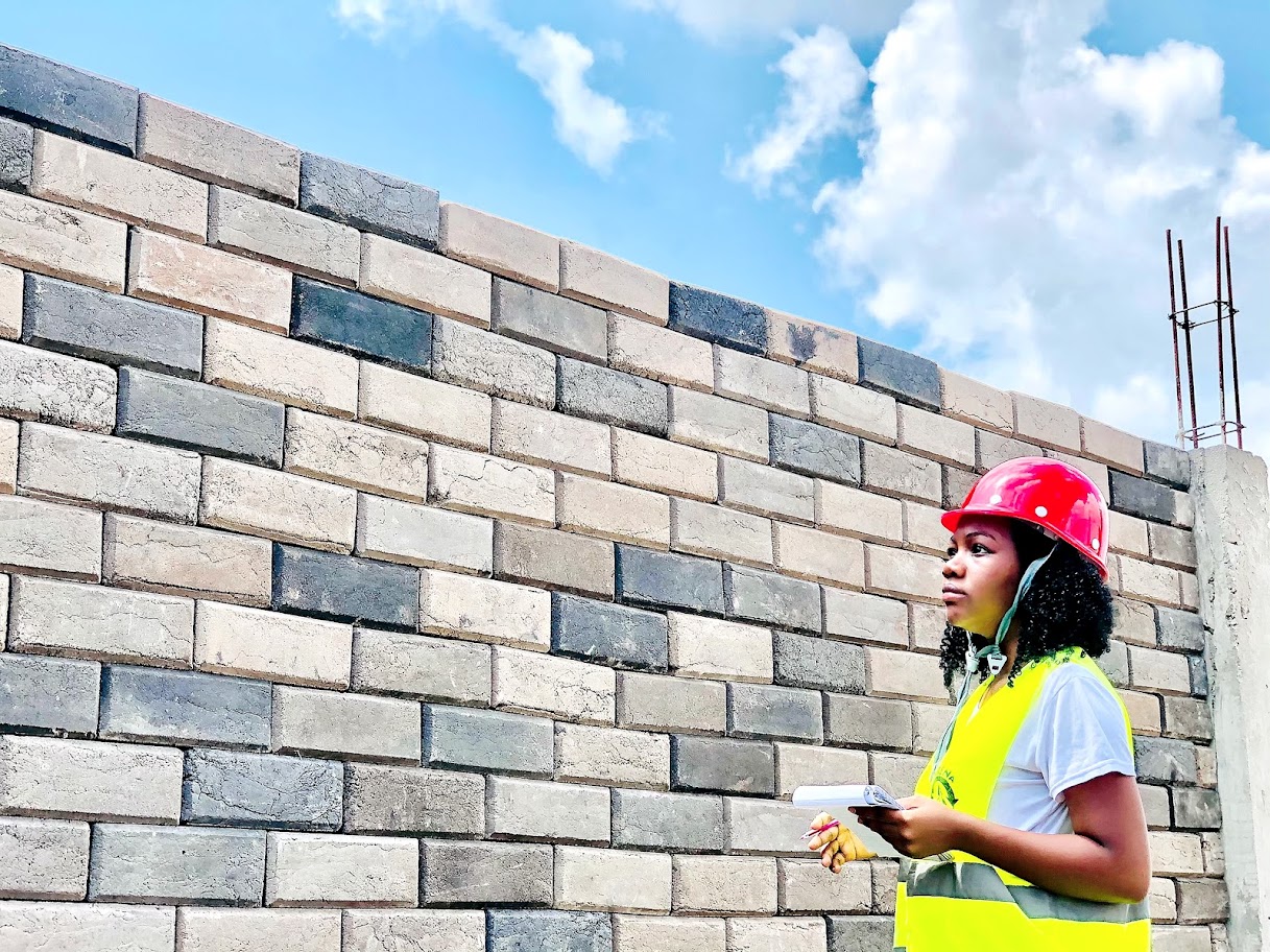 Hellena with eco-bricks