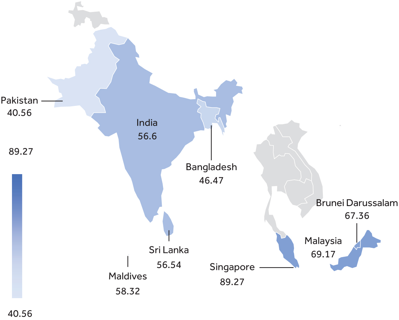 GSMA Mobile Connectivity Indices of Asian Commonwealth countries