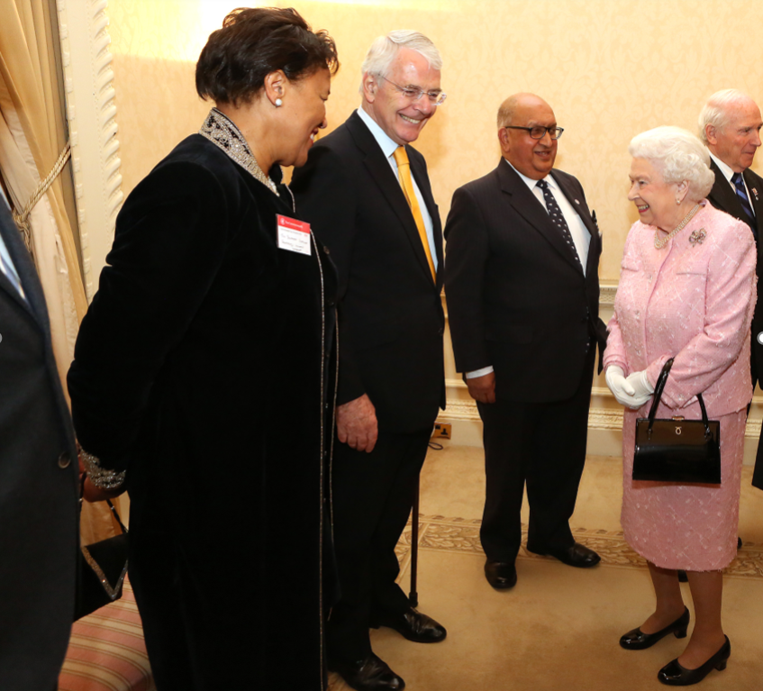 HM The Queen meeting Sir John Major and The Rt Hon Patricia Scotland QC 