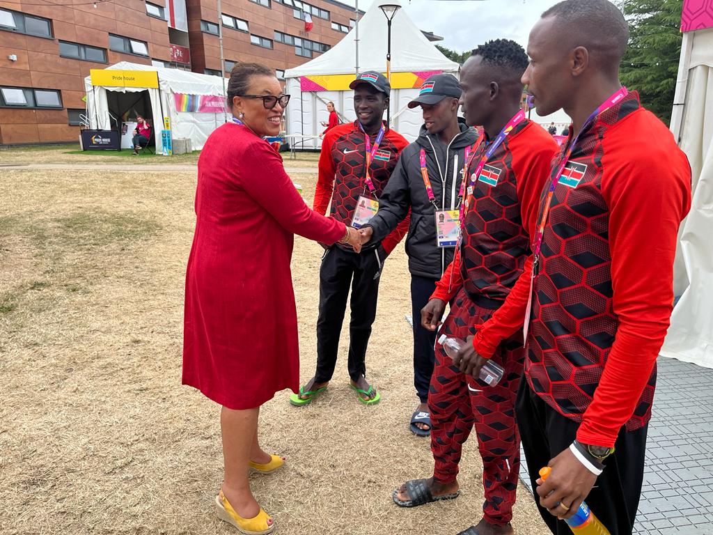 Commonwealth Secretary-General, Patricia Scotland, meeting athletes at 2022 Commonwealth Games
