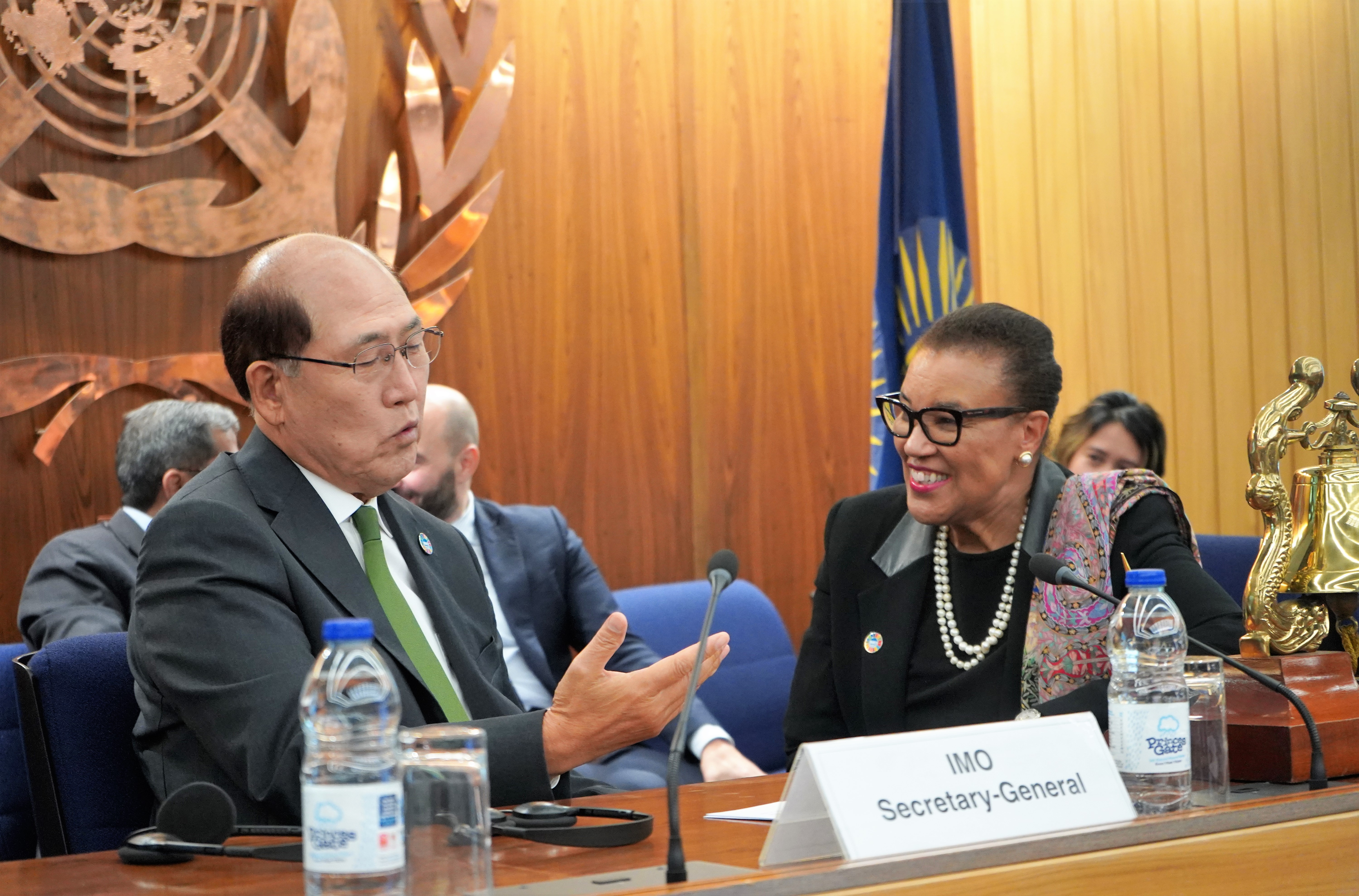 IMO Secretary-General, Kitack Lim, and Commonwealth Secretary-General, the Rt Hon Patricia Scotland KC
