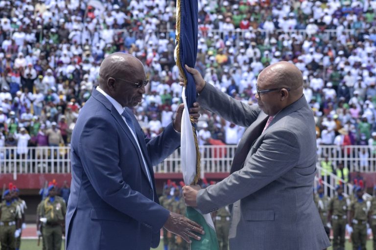 Prime Minister hoisting the flag