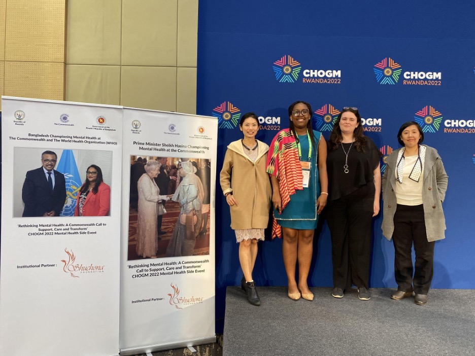 Young people from the Commonwealth Youth Health Network who witnessed the deliberations of the Kigali-Dhaka Compact on Mental Health at the CHOGM 2022 side event