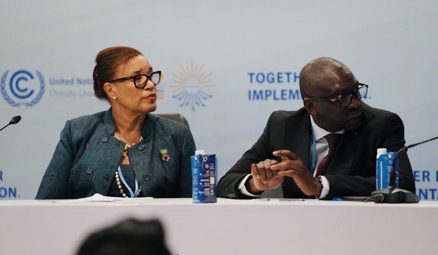 Commonwealth Secretary-General, The Rt Hon Patricia Scotland KC, with Hon. Collins Nzovu MP