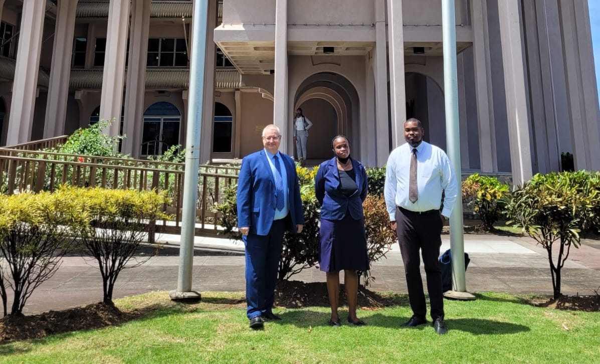 Jodie Dennie from St. Vincent and the Grenadines with Commonwealth Flag for Peace