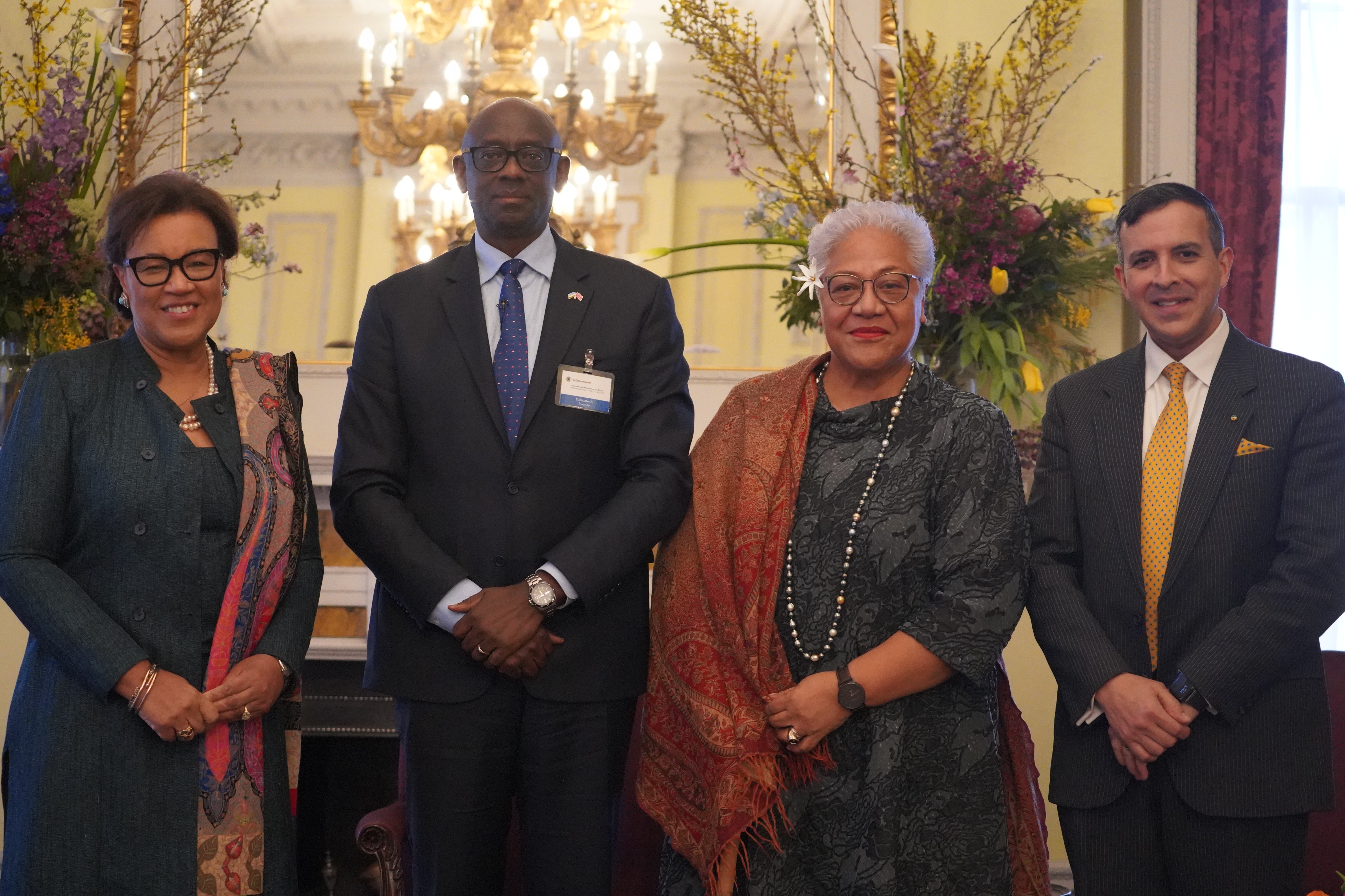 Group photo with the Commonwealth Secretary-General and Samoan Prime Minister