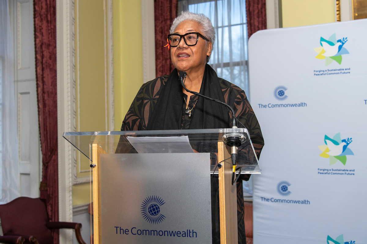 Samoa Prime Minister at Peace Flag Raising during Commonwealth Day