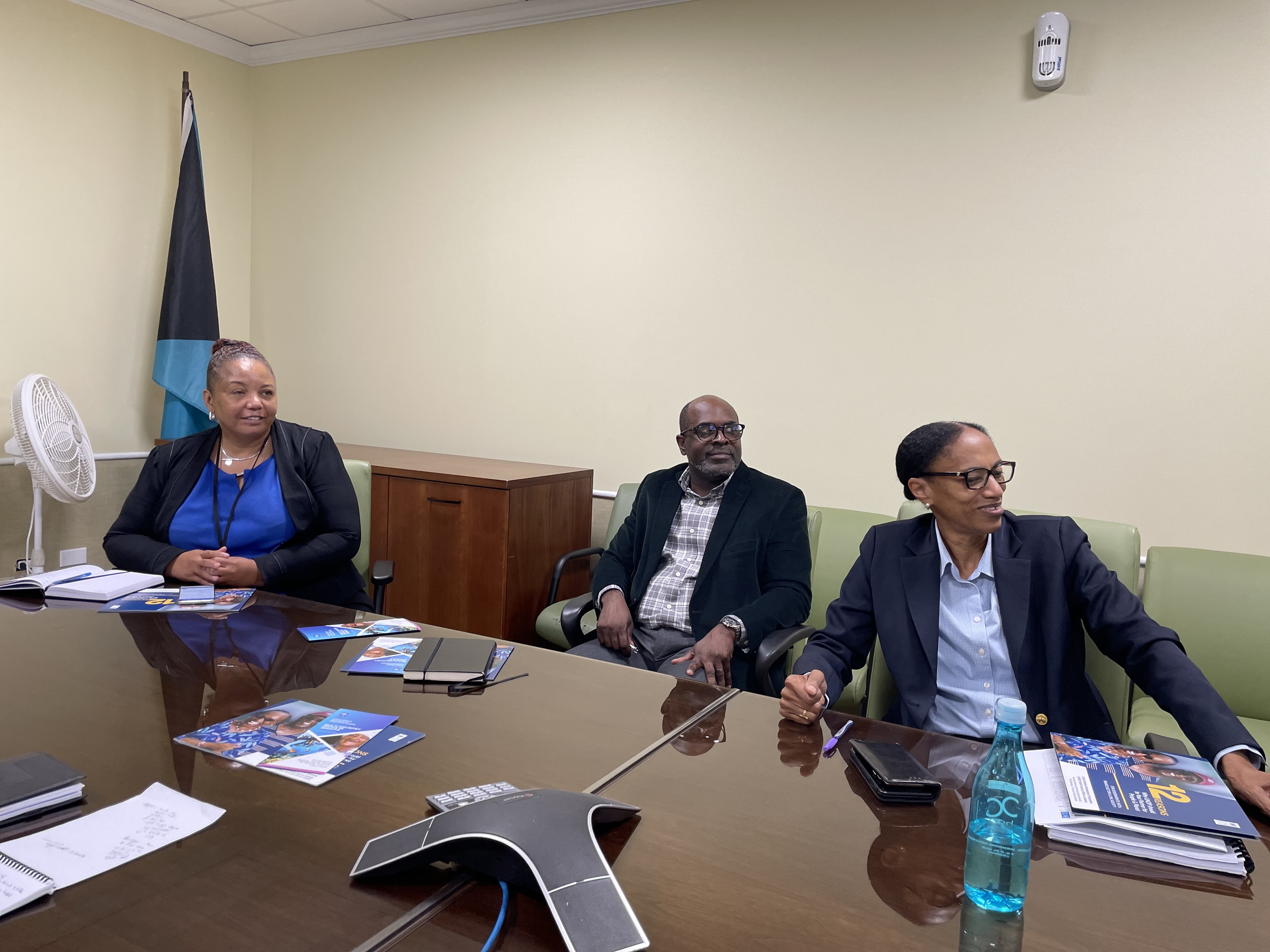 Simon Wilson, the ministry’s Financial Secretary and Wendy Craigg, Consultant at the Ministry of Finance and a former Governor of the Central Bank of The Bahamas at a workshop held at the Ministry of Finance in Nassau.