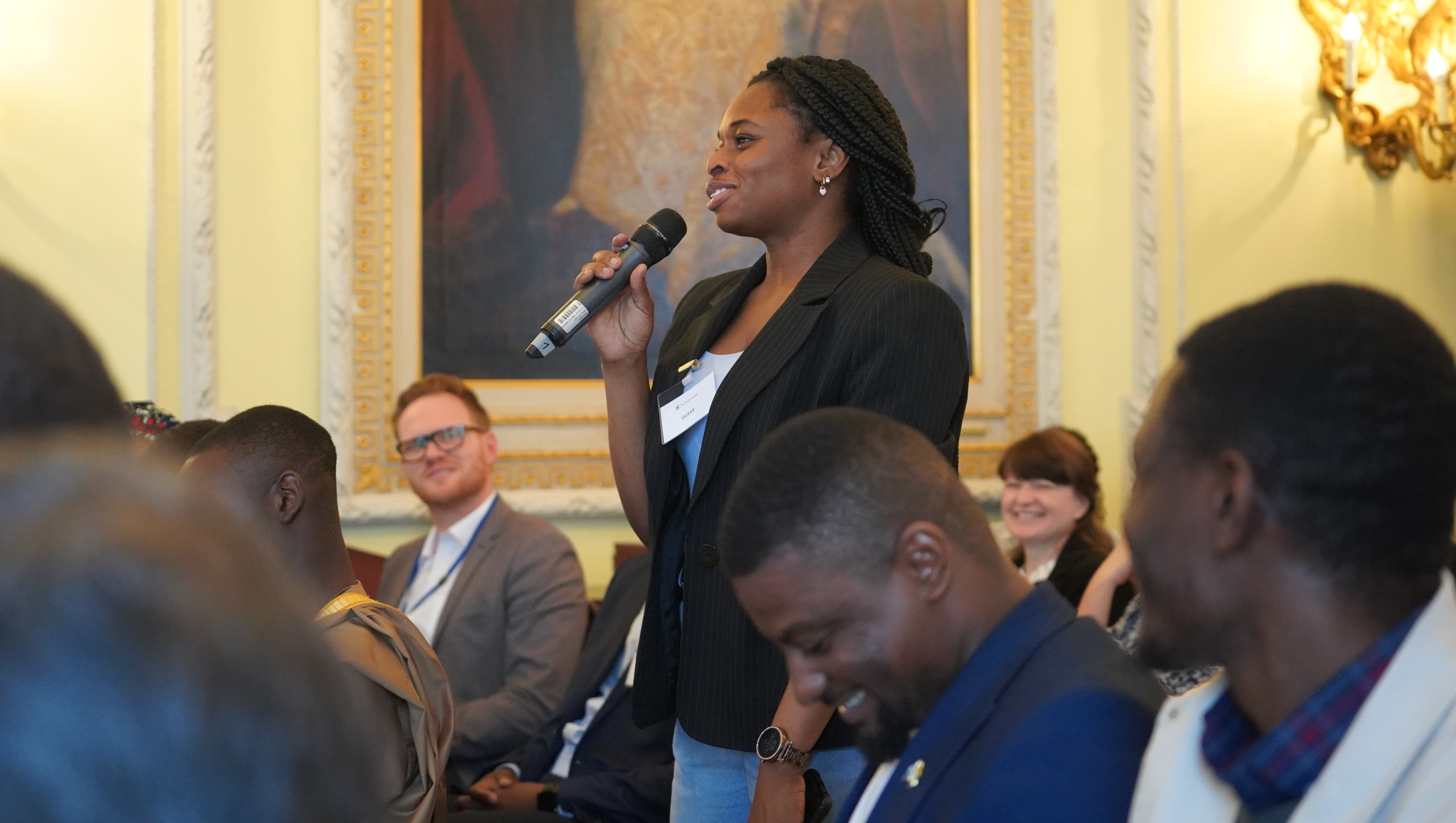 Audience member asking question