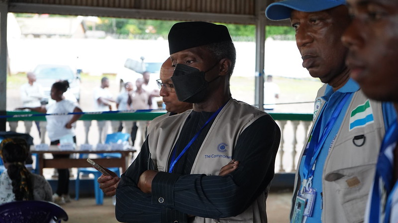 Chair of the Observer Group watching poll counting