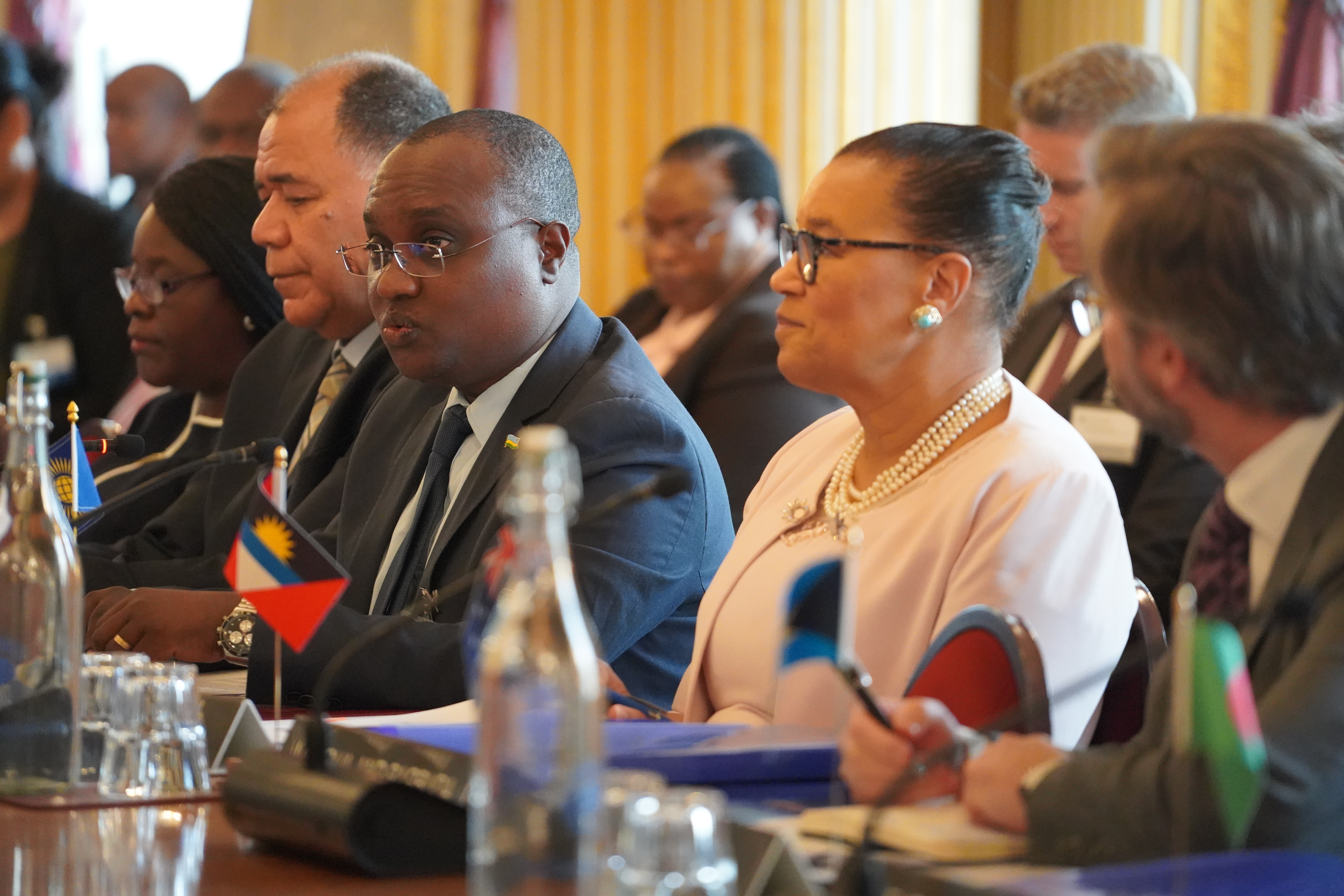 Trade Minister for Rwanda and the Chair of the meeting speaking