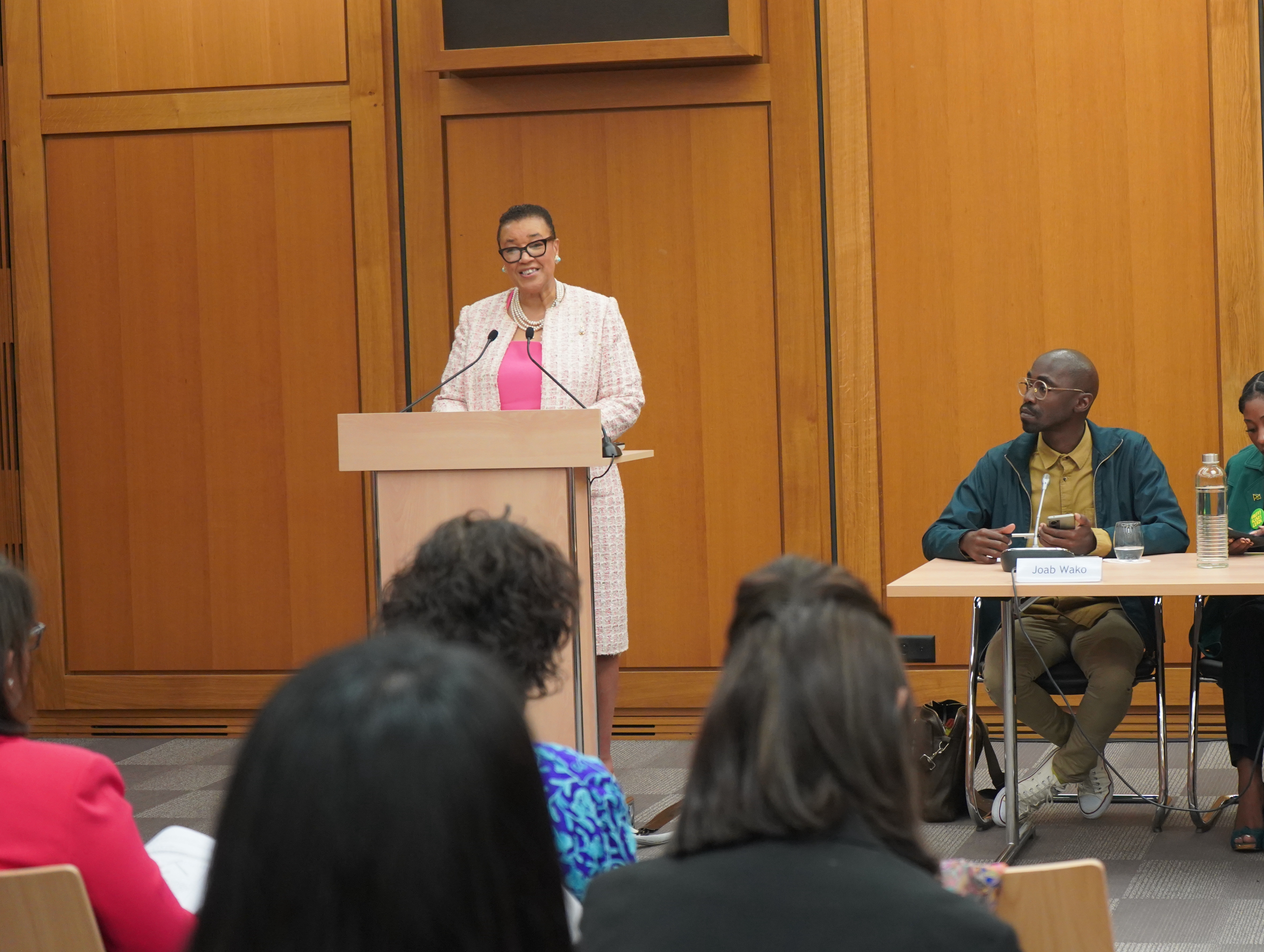 Commonwealth Secretary-General delivering her opening remarks at the mental health intergenerational dialogue