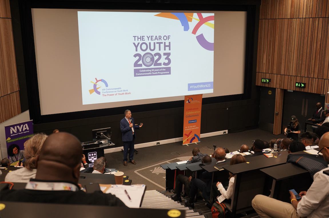 Leigh Middleton, Chief Executive Officer of the National Youth Agency, speaking at the opening ceremony of the 4th Commonwealth Conference on Youth Work