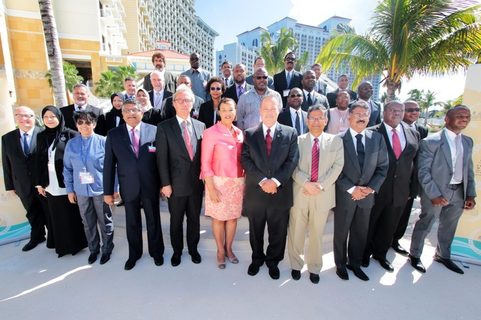 Group photo of the Commonwealth Secretary-General, the Rt Hon Patricia Scotland KC, (centre) with Commonwealth law ministers in the Bahamas