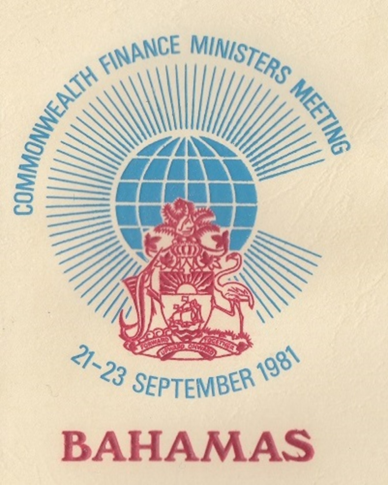 A postage stamp created for the 1981 Commonwealth finance ministers meeting in The Bahamas