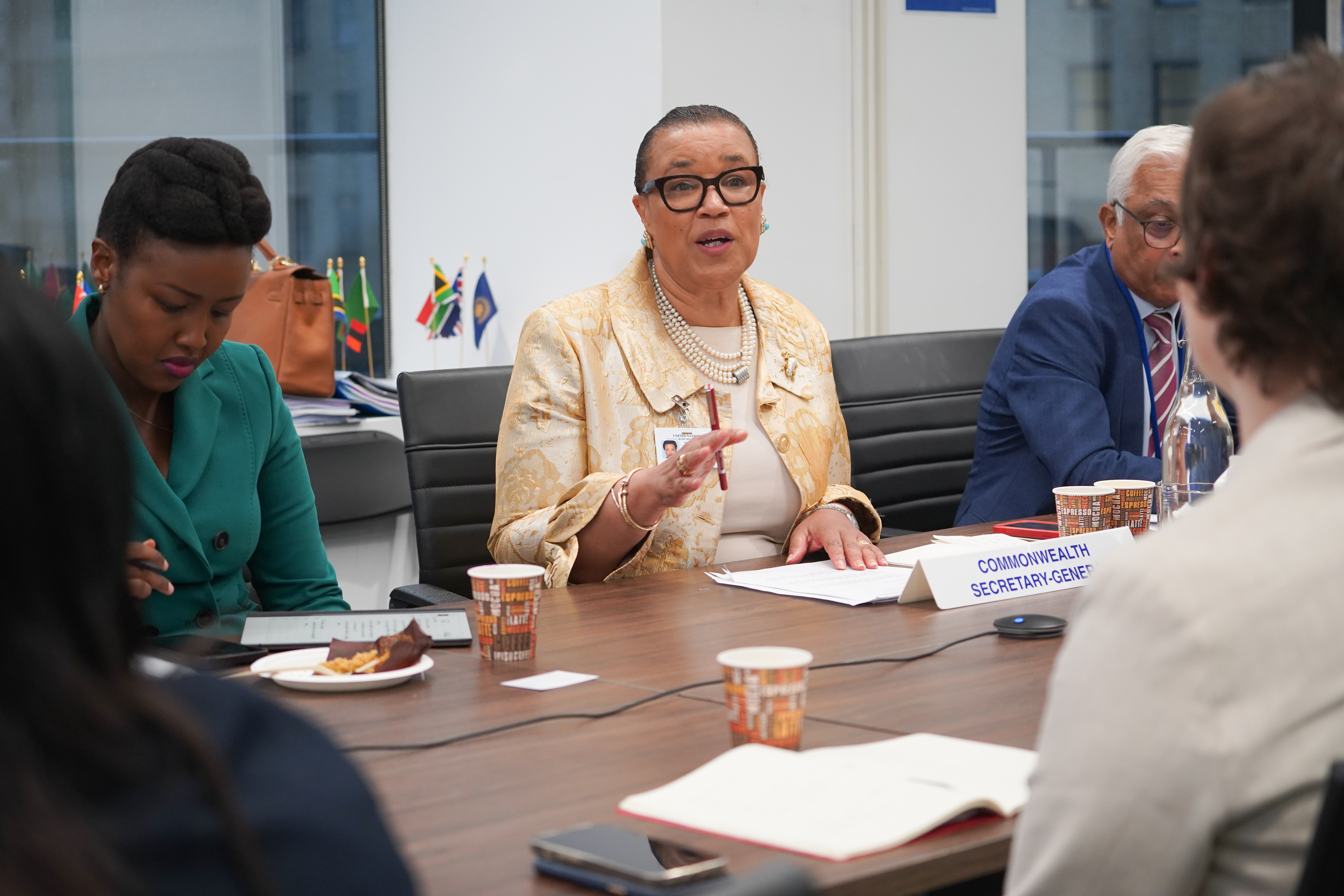 The Commonwealth Secretary-General, the Rt Hon Patricia Scotland KC, addresses the gathering of the Commonwealth AI consortium
