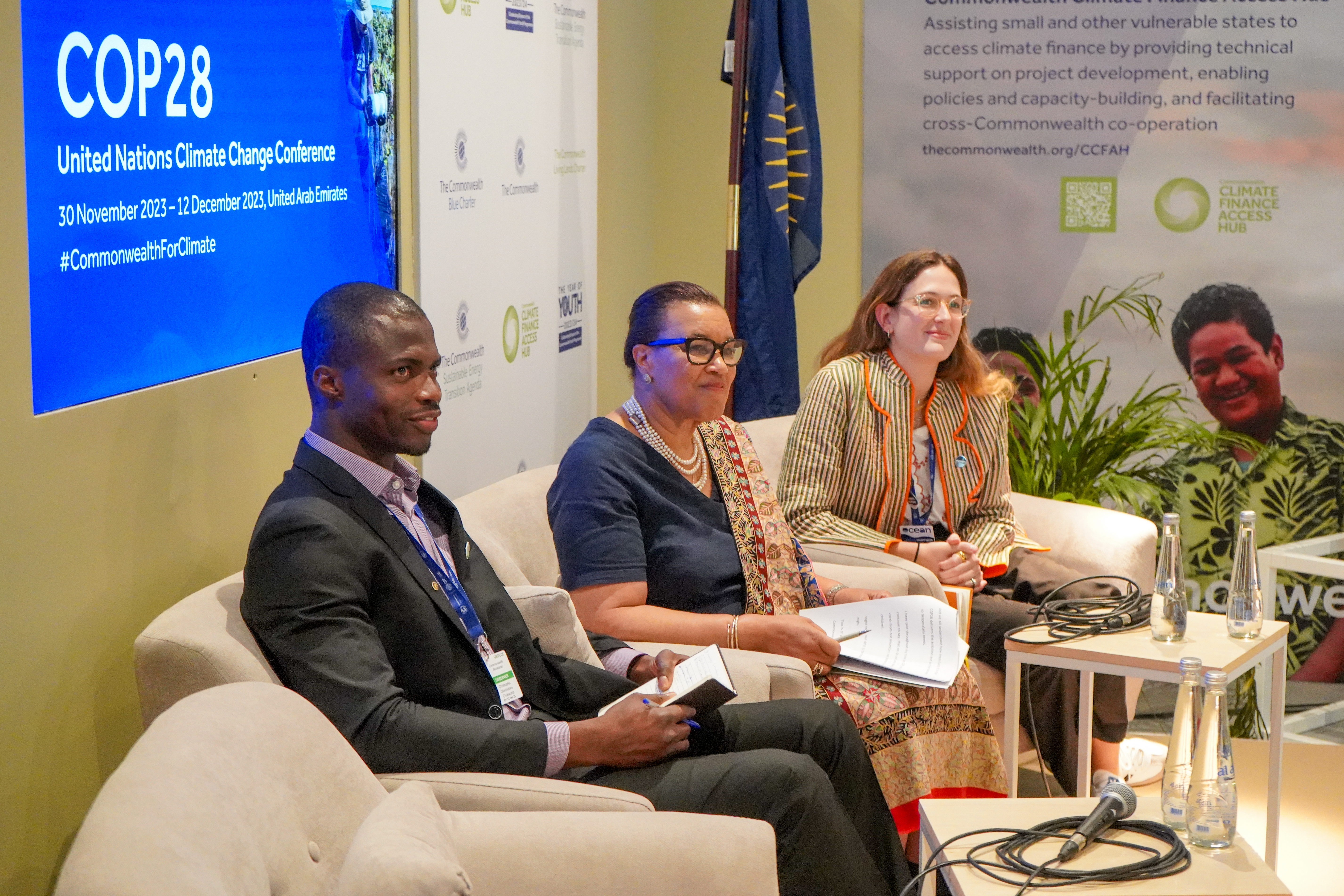 A panel at the youth dialogue with the Commonwealth Secretary-General