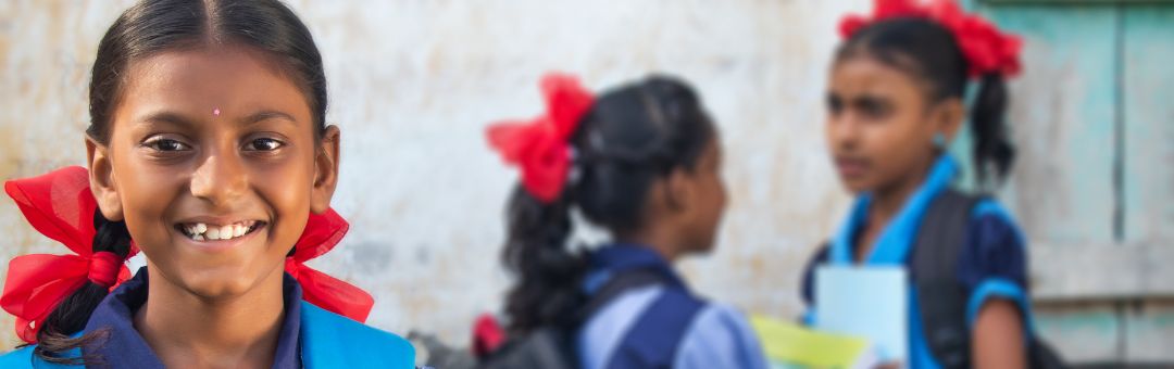 three Indian schoolgirls