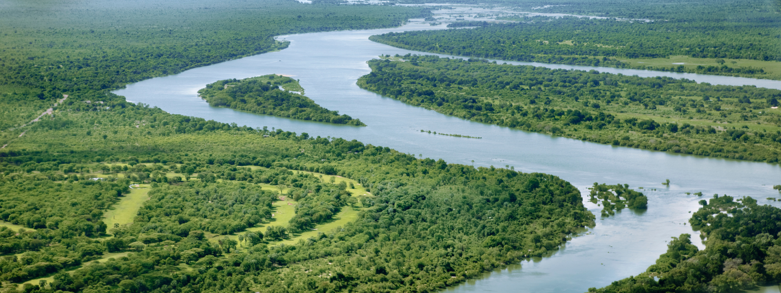 Aerial view of Zambezi River