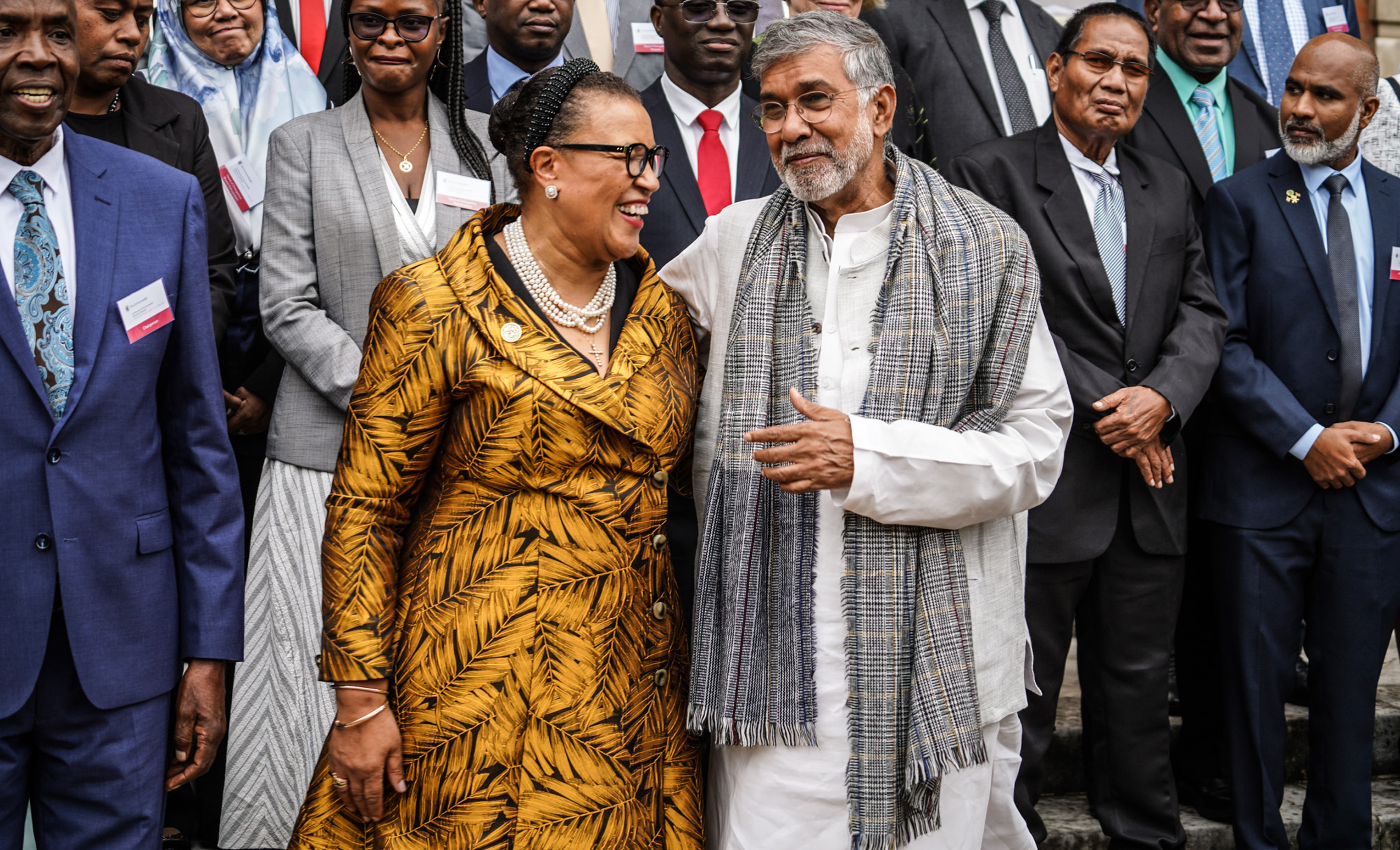 Commonwealth Secretary General shares a moment with Nobel Peace Laureate, Kailash Satyarthi