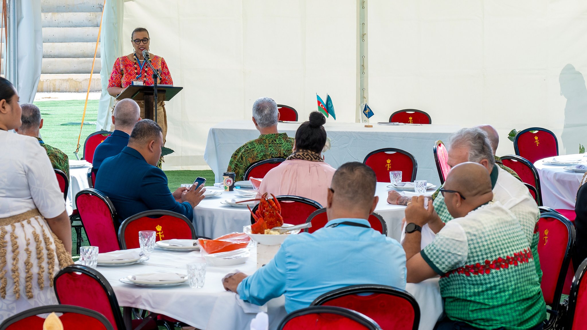 The Commonwealth Secretary-General, Rt Hon Patricia Scotland KC, speaking at the signing ceremony at the 53rd Pacific Islands Forum Leaders Meeting
