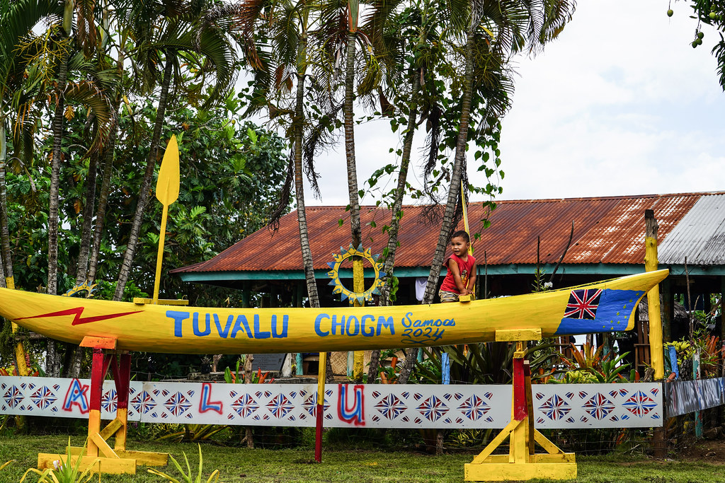 Village decoration to welcome Tuvalu to Samoa