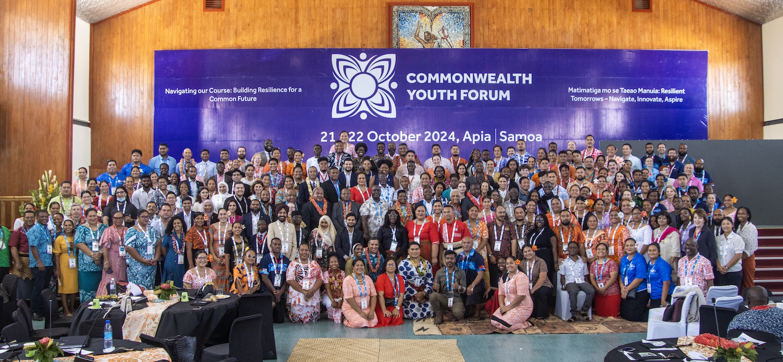 The Commonwealth Youth Forum delegates on stage
