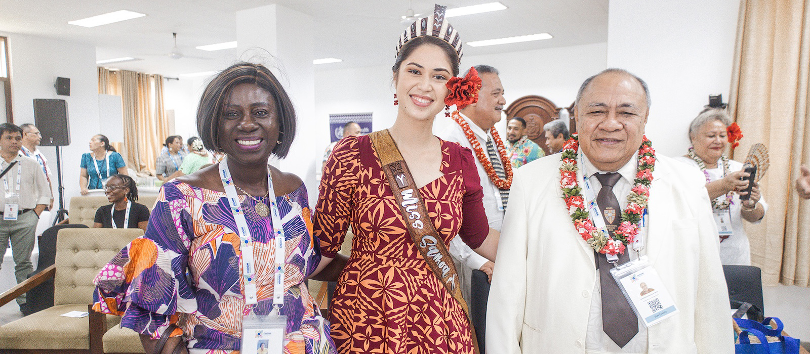 Dr Kim Eva Dickson, WHO Representative to Samoa, American Samoa, Cook Islands, Niue and Tokelau; Litara Ieremia-Allan, Miss Samoa 2024; and Reverend Ma'auga Motu, Pastor, Secretary of Samoa National Council of Churches