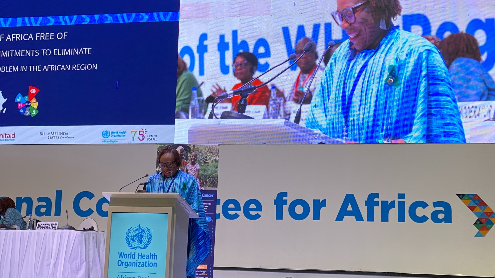 Karen Nakawala speaking at the World Health Organisation