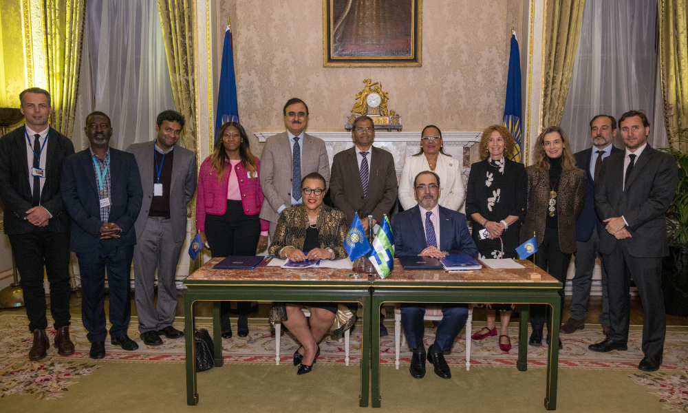 Commonwealth Secretariat and CAF delegation at the MoU signing
