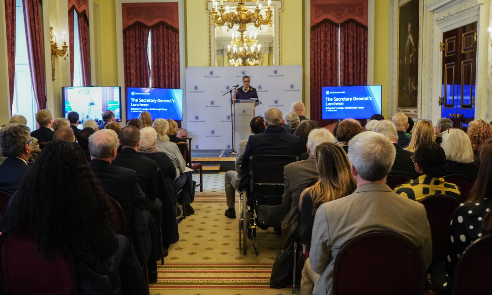 Commonwealth Secretary-General, the Rt Hon Patricia Scotland KC, speaking at the accredited organisation meeting