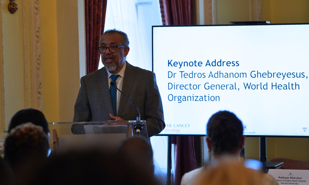 Dr Tedros speaking at the Lancet Commission event during CACH