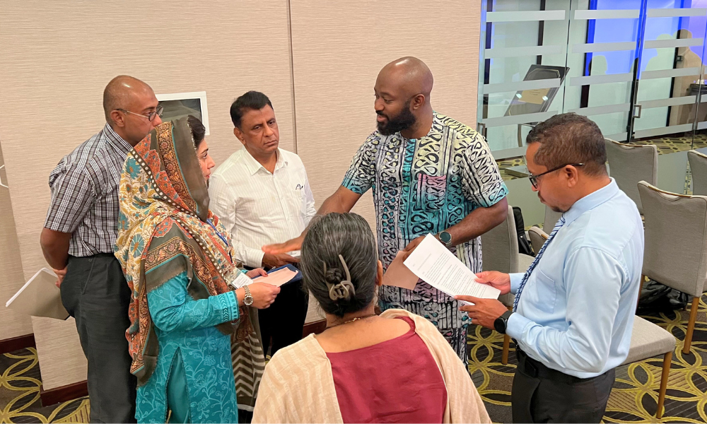 The course facilitator with participants