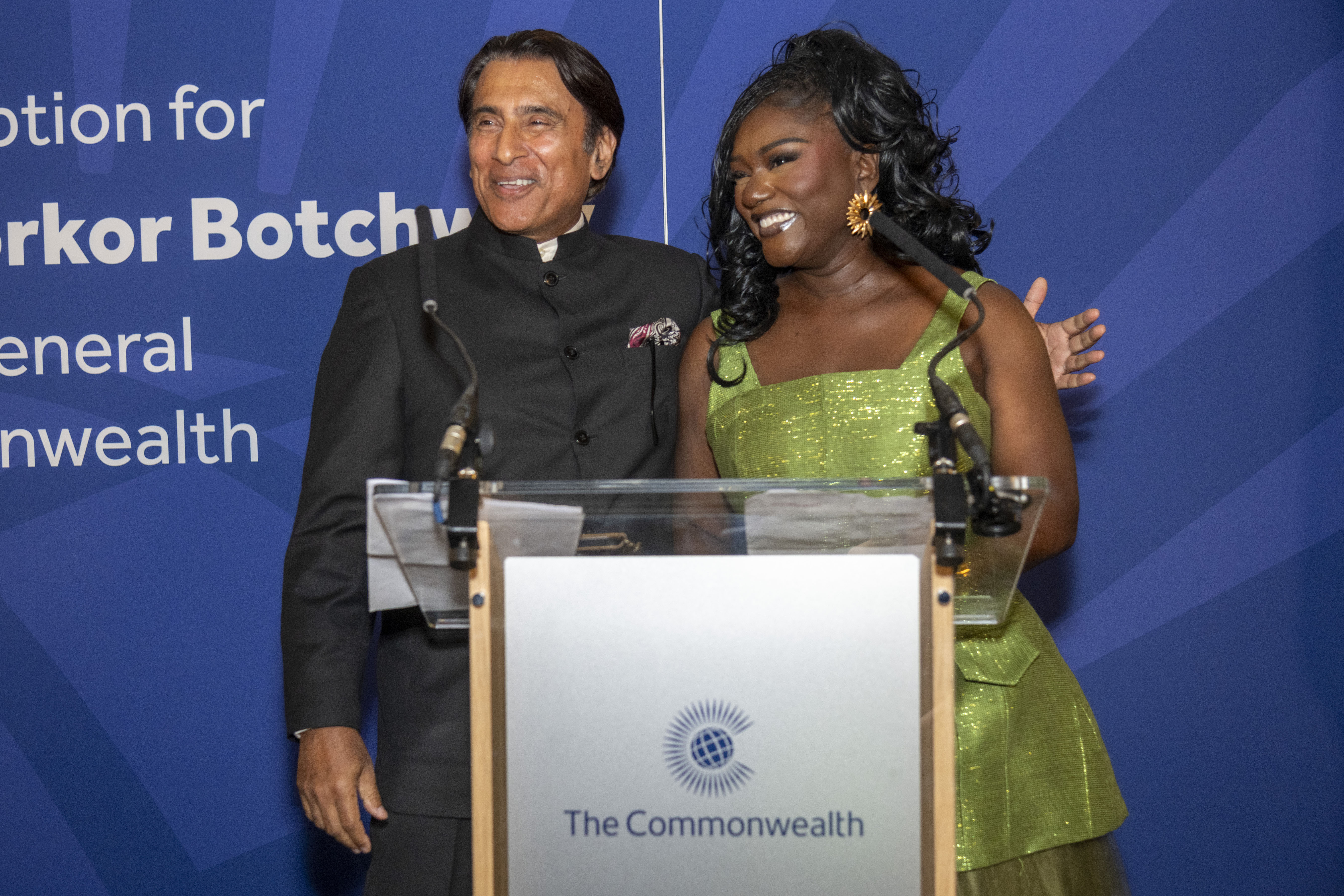 Lady Dentaa and Satinder Bindra, Director of Comms at the Commonwealth Secretariat