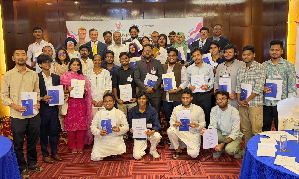 Group photo of participants at the Commonwealth Charter workshop in Dhaka, Bangladesh