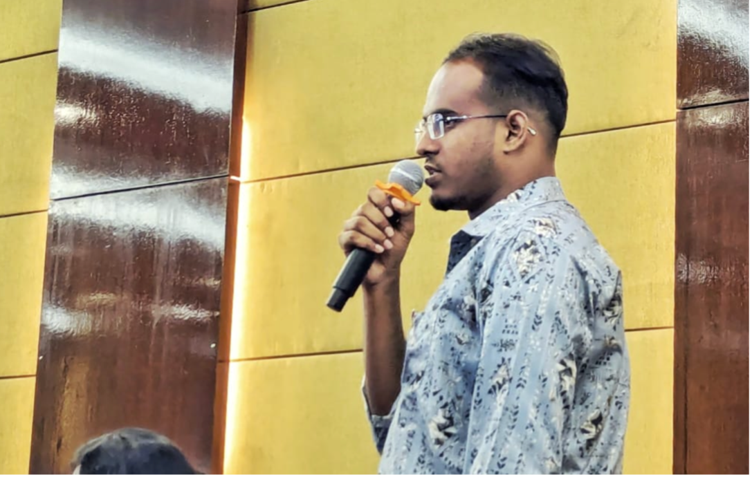 Munim Mubashshir speaking at the Commonwealth Charter workshop in Bangladesh