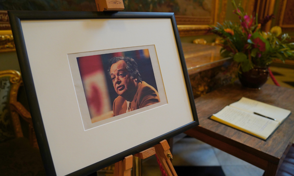 Signing book for Sir Sonny Ramphal