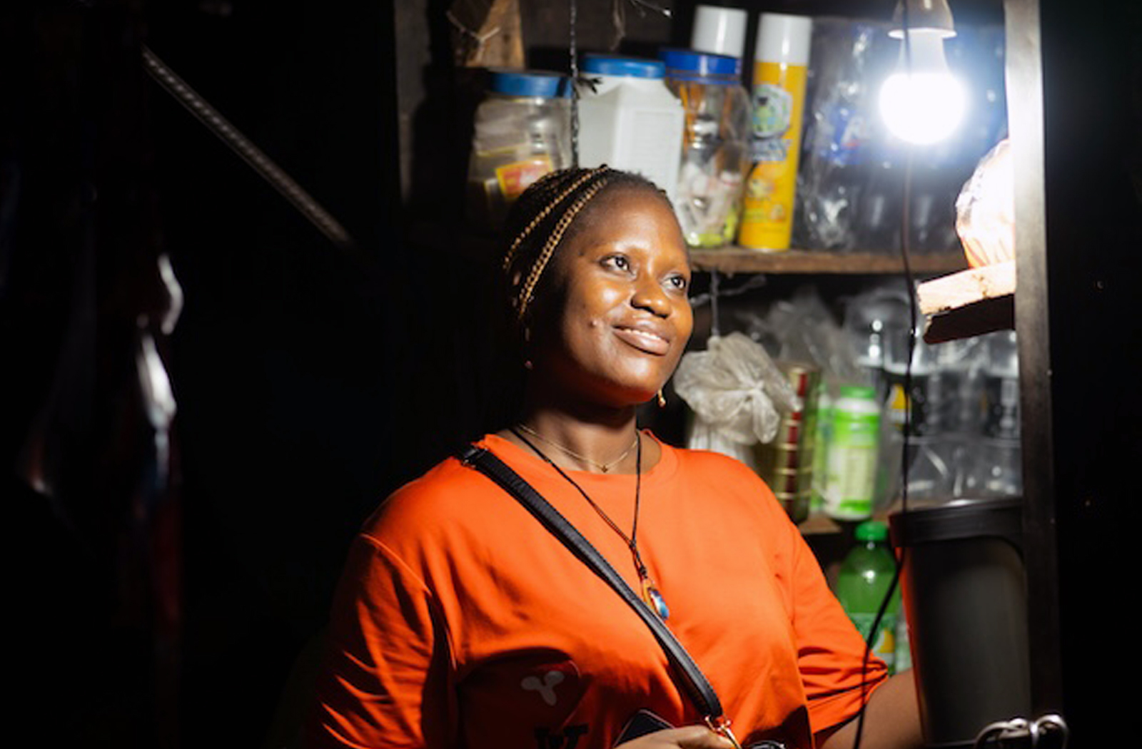 young Nigerian women under electric light