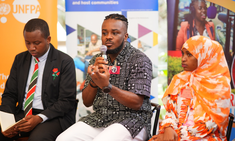 The 2025 Commonwealth Young Person of the Year, Stanley Anigbogu, speaks on a panel