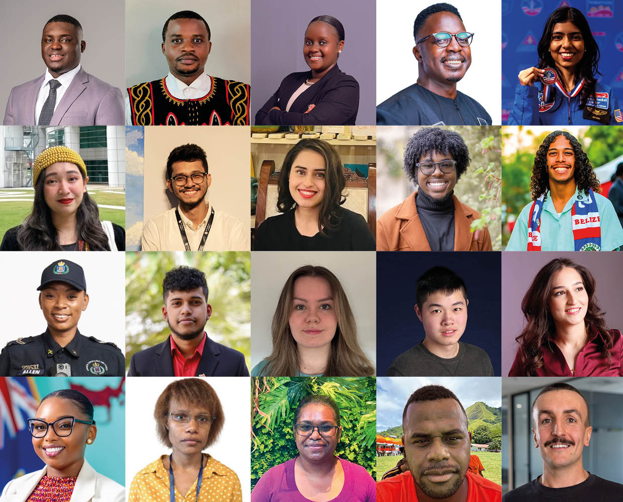 Headshots of the 2026 Commonwealth Youth Award finalists
