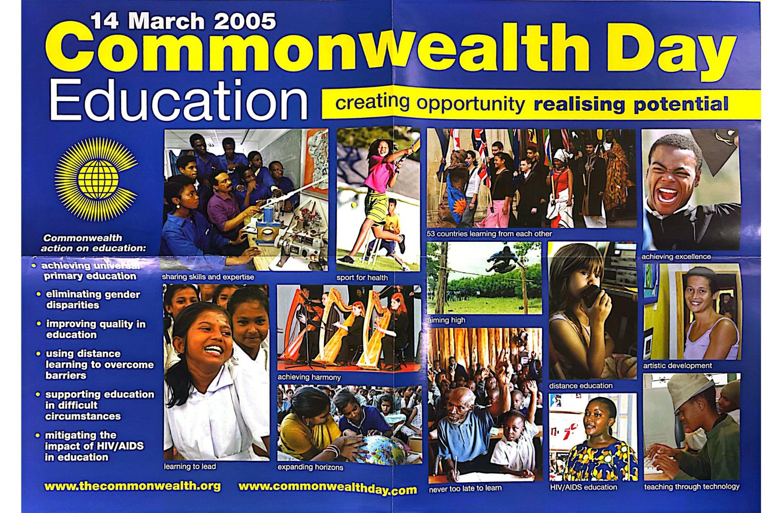 Commonwealth Day 2005 Poster - Education: Creating opportunity, realising potential