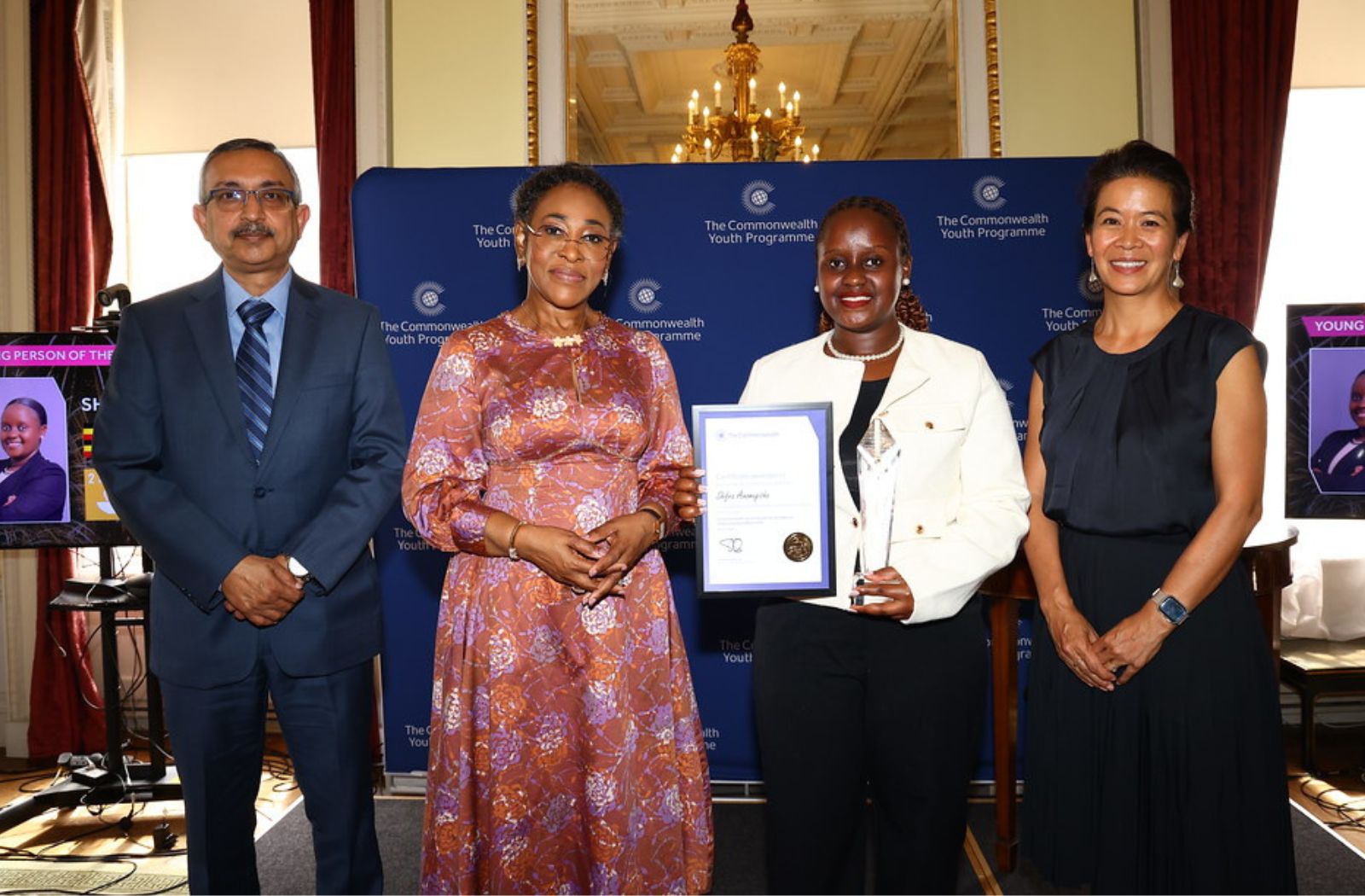 Shifra Ainomugisha receives her Commonwealth Young Person of the Year 2026 award