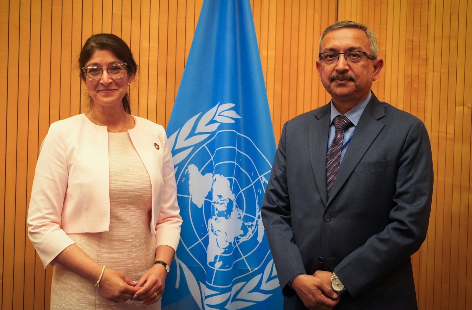 UNOOSA Director, Aarti Holla-Maini, and Commonwealth Deputy Secretary-General (Programmes), Tanmaya Lal,