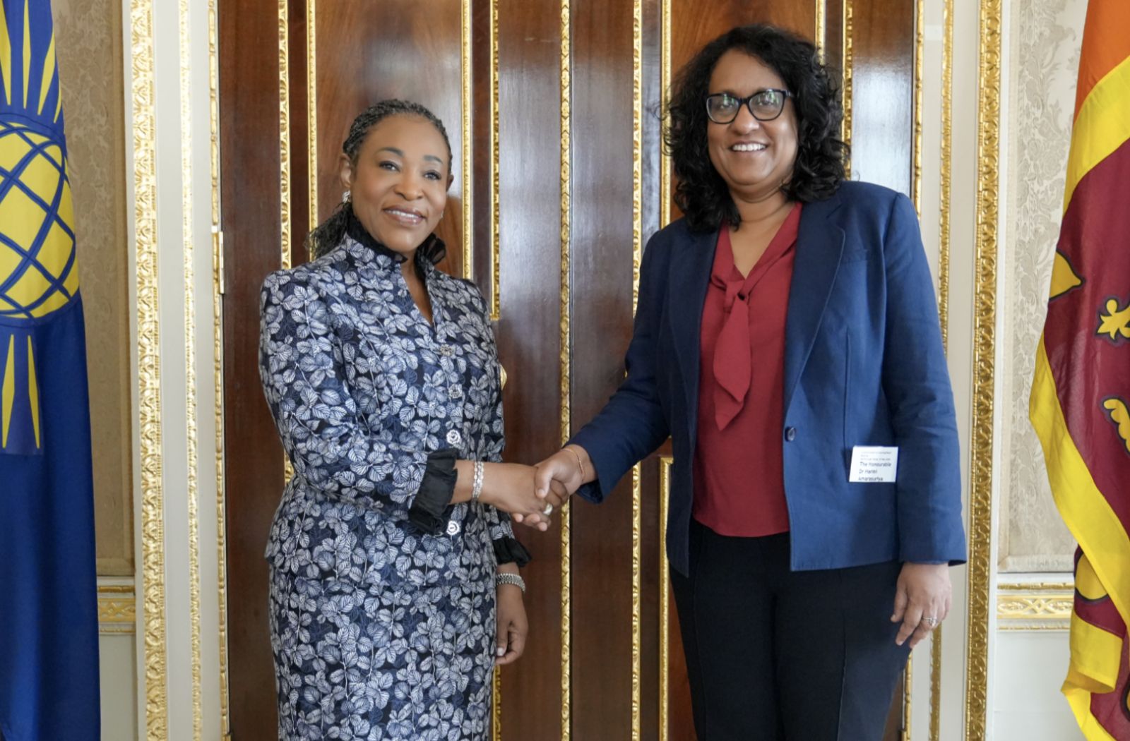 Commonwealth Secretary-General Shirley Botchwey and the Sri Lanka Prime Minister