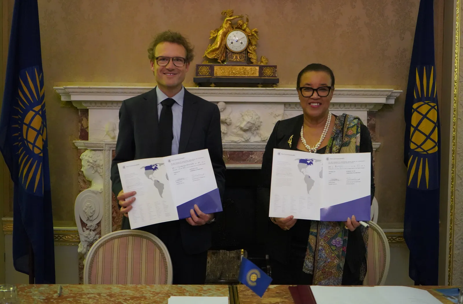 Commonwealth Secretary-General, the Rt Hon Patricia Scotland and President and CEO of PATH, Mr Nikolaj Gilbert 