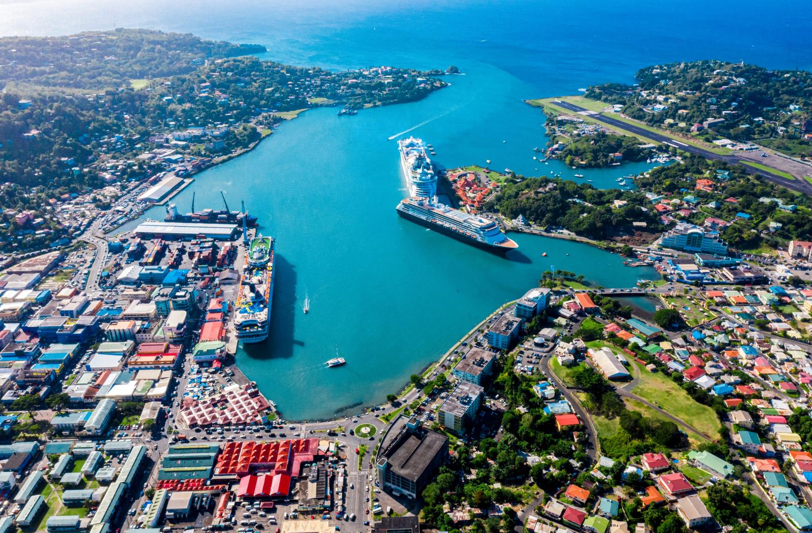 Aerial view of Saint Lucia